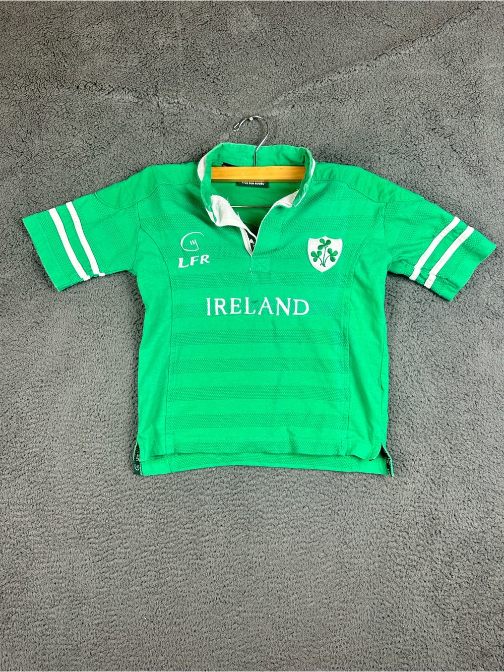 Live For Rugby Ireland Kids Green Short Sleeve Jersey Shirt Size 3-4 RN 125711
